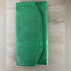 Green Snakeskin Clutch